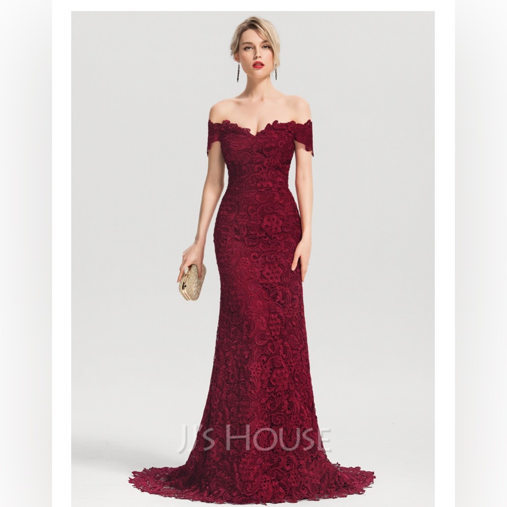 JJ HOUSE Burgundy SweetHeart Neckline Dress— Vintage Inspired